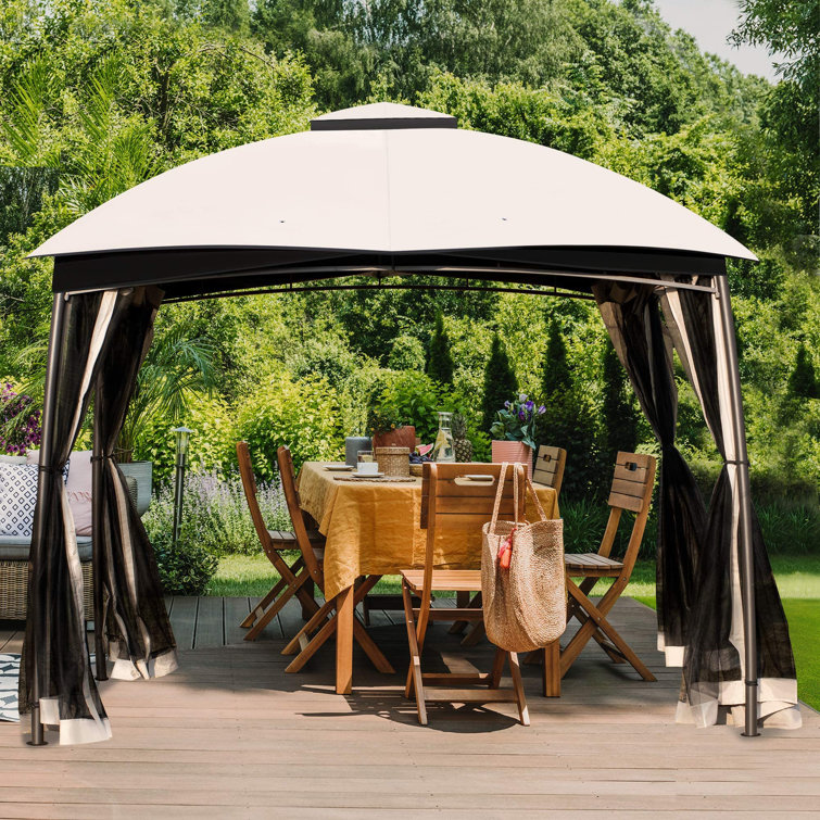 Charmeleon Outdoor Gazebo 12 X10, Curved Leg Patio Canopy With Removable Sidewall And Mosquito